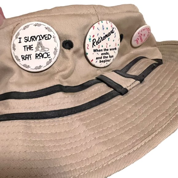 RETIRED but REHIRED Men's Novelty Hat with Buttons - Picture 3 of 7